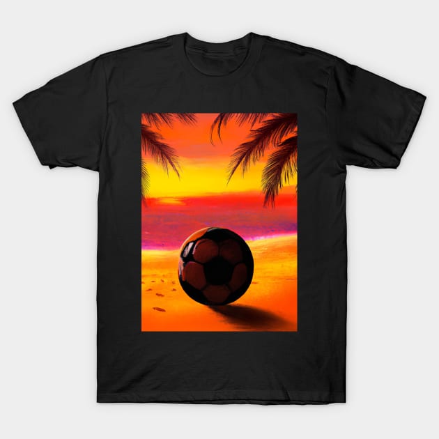 Island palm football T-Shirt by maxcode